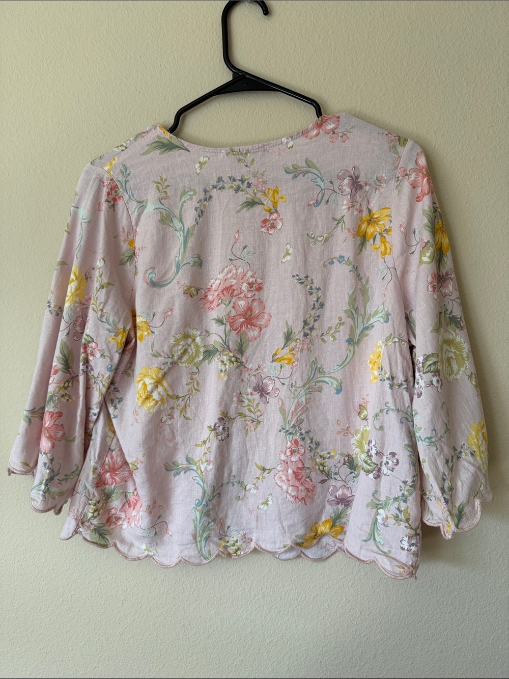 Laura Ashley Pale Pink Floral Button-Front Blouse - Picture 4 of 4